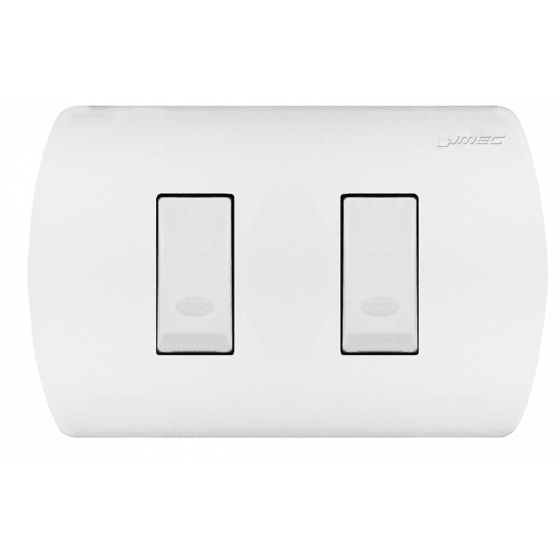 INTERRUPTOR DOBLE EMBUTIDO 9/15-10 AMPERES BLANCO ARIS MEC