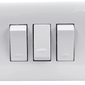 INTERRUPTOR TRIPLE EMBUTIDO 9/32-10 AMPERES BLANCO ARIS MEC