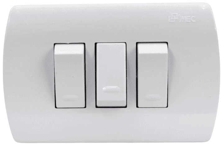 INTERRUPTOR TRIPLE EMBUTIDO 9/32-10 AMPERES BLANCO ARIS MEC