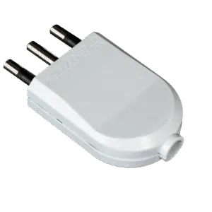 ENCHUFE MACHO CONVERTIBLE 2 PIEZAS S/RECTA C/T 10A 2P+T BLANCO MEC