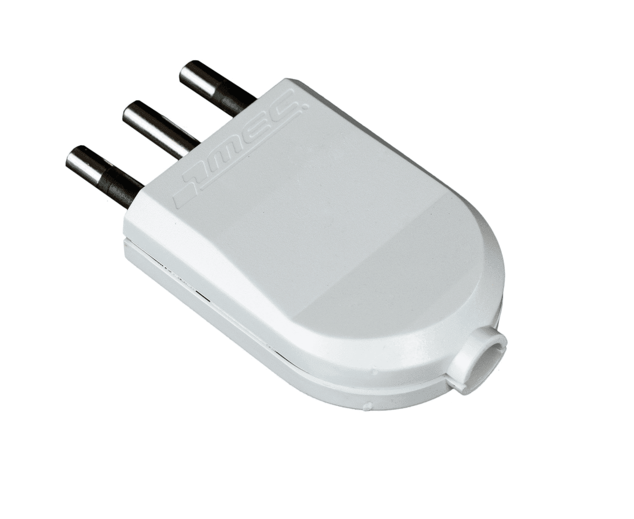 ENCHUFE MACHO CONVERTIBLE 2 PIEZAS S/RECTA C/T 10A 2P+T BLANCO MEC