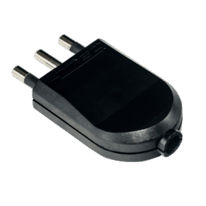 ENCHUFE MACHO CONVERTIBLE 2 PIEZAS S/RECTA C/T 10A 2P+T NEGRO MEC