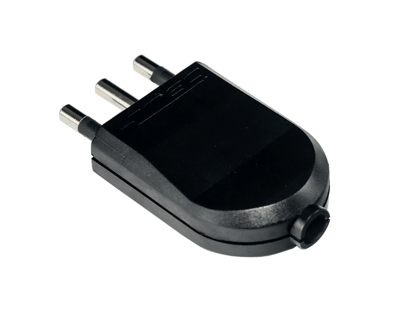 ENCHUFE MACHO CONVERTIBLE 2 PIEZAS S/RECTA C/T 10A 2P+T NEGRO MEC