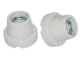 PORTALÁMPARA TIPO BASE RECTA DE LOZA, E27, 4A, 250V, BLANCO LEXO