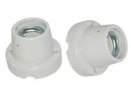 PORTALÁMPARA TIPO BASE RECTA DE LOZA, E27, 4A, 250V, BLANCO LEXO