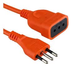 ALARGADOR SIMPLE NARANJO 10MTS., 2P+T, 10A LEXO