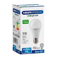 AMPOLLETA LED A60 9W E27 LUZ FRIA (6400K) MEGABRIGHT