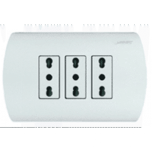 ENCHUFE BIPASO TRIPLE 2P+T 250V - 10/16A ARIS BLANCO MEC