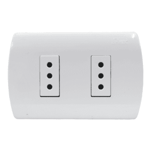 ENCHUFE DOBLE EMBUTIDO 10 AMPERES BLANCO ARIS MEC