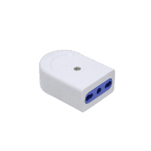 ENCHUFE HEMBRA SUPER 2 BUJES + TIERRA BLANCO KALOP