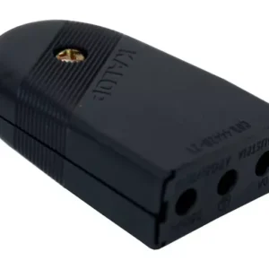 ENCHUFE HEMBRA SUPER 2 BUJES + TIERRA NEGRO KALOP