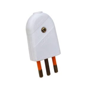 ENCHUFE MACHO SUPER 2 PERNOS + TIERRA BLANCO KALOP