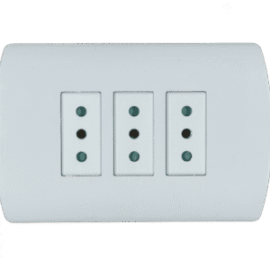 ENCHUFE TRIPLE EMBUTIDO 10 AMPERES BLANCO ARIS MEC