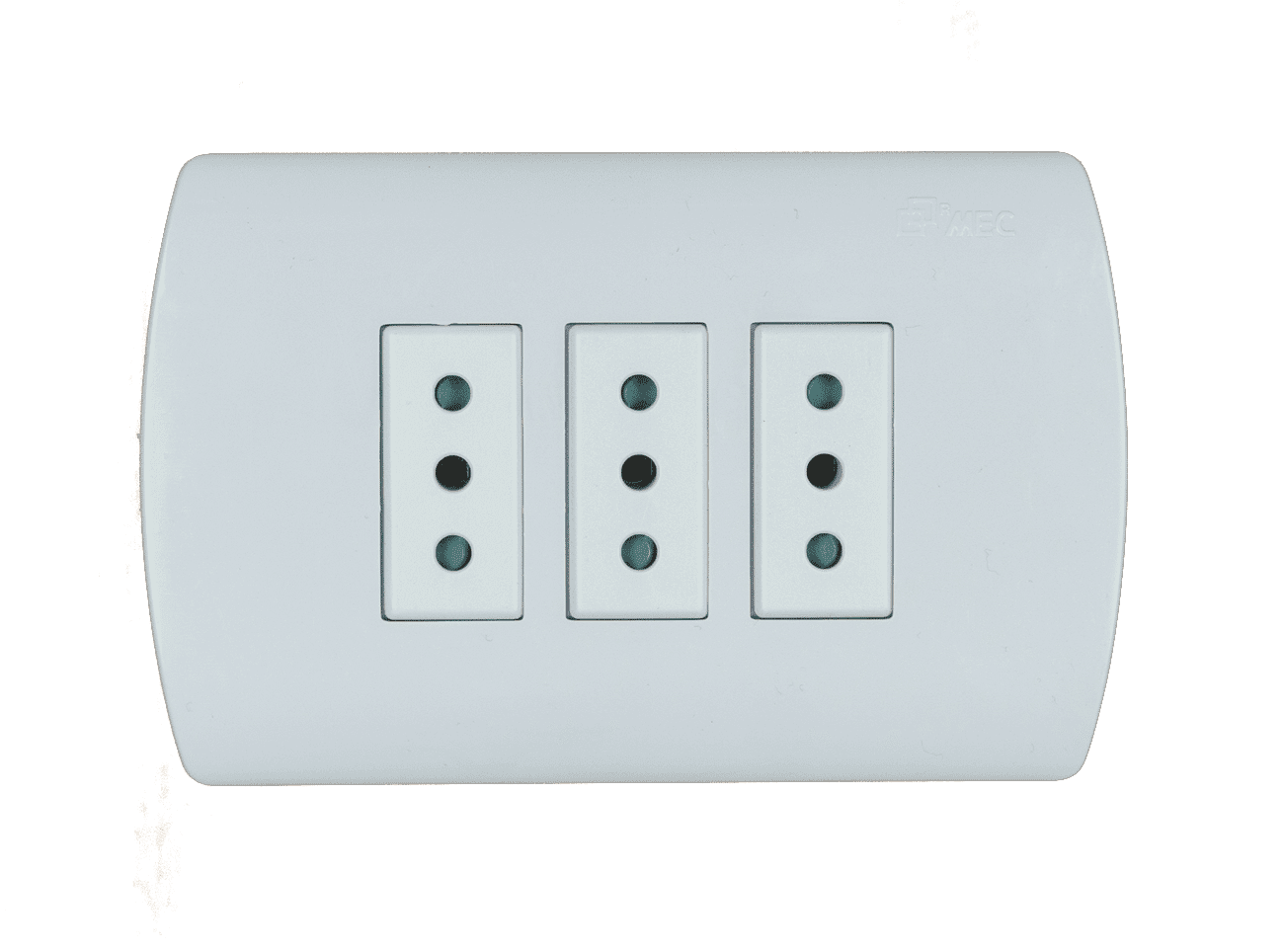 ENCHUFE TRIPLE EMBUTIDO 10 AMPERES BLANCO ARIS MEC