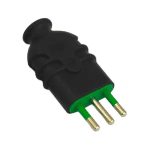 ENCHUFE VOLANTE MACHO 10A, 250V, 2P+T, NEGRO FANTON