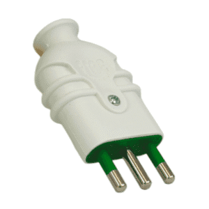 ENCHUFE VOLANTE MACHO 16A, 250V, 2P+T, BLANCO FANTON