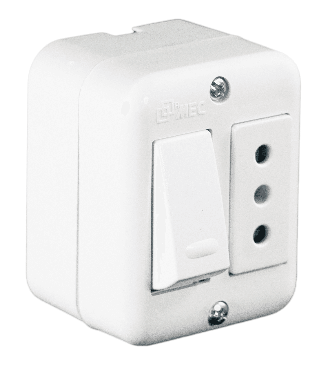 INTERRUPTOR + ENCHUFE SOBRE PUESTO 9/12 10 AMPERES BLANCO ARIS MEC