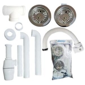 SIFON DESAGUE LAVATORIO ENTRADA DOBLE 1 1/2" 110